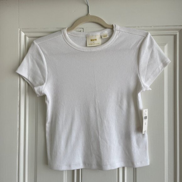 NWT The Blair Stretch Cotton Short-Sleeve Baby Tee by Maeve: Crop Edition MEDIUM - Picture 7 of 7
